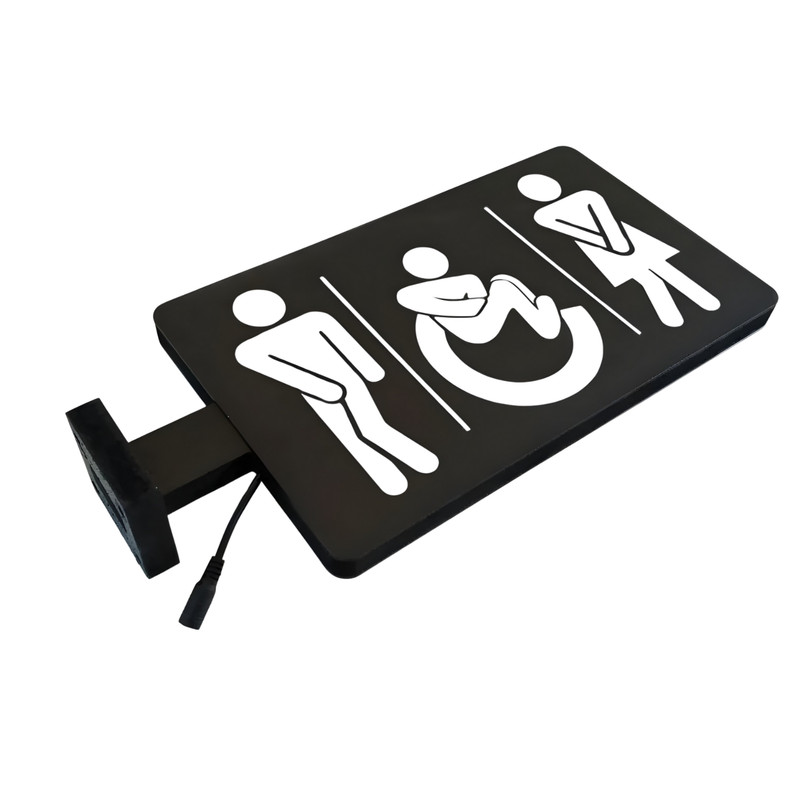 Luminoso em LED - Banheiro WC Dupla Face - Feminino Masculino Cadeirante - Luminária de Parede - Display Bar - 50x25cm - Fonte Bivolt