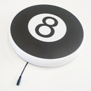 Luminoso em LED - Bola 8 - Sinuca - Bilhar - Luminária de Parede - Display Bar - 40x40cm - Fonte Bivolt
