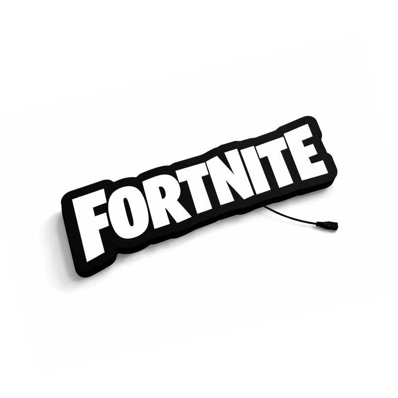 Luminoso em LED - Fortnite - Luminária de Parede - Decoração Gamer - 50x17cm - Fonte Bivolt