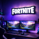 Luminoso em LED - Fortnite - Luminária de Parede - Decoração Gamer - 50x17cm - Fonte Bivolt