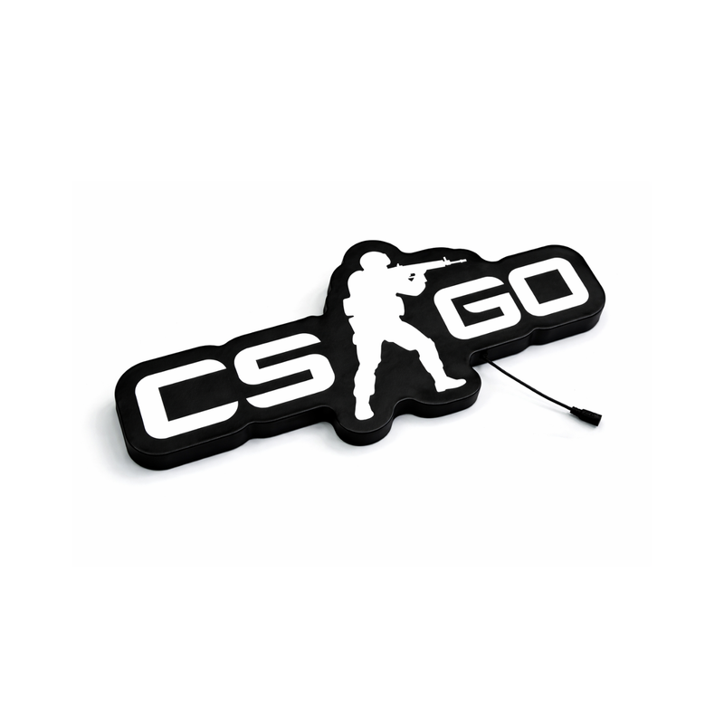 Luminoso em LED - CS:GO - Counter-Strike - Luminária de Parede - Decoração Gamer - 50x25cm - Fonte Bivolt