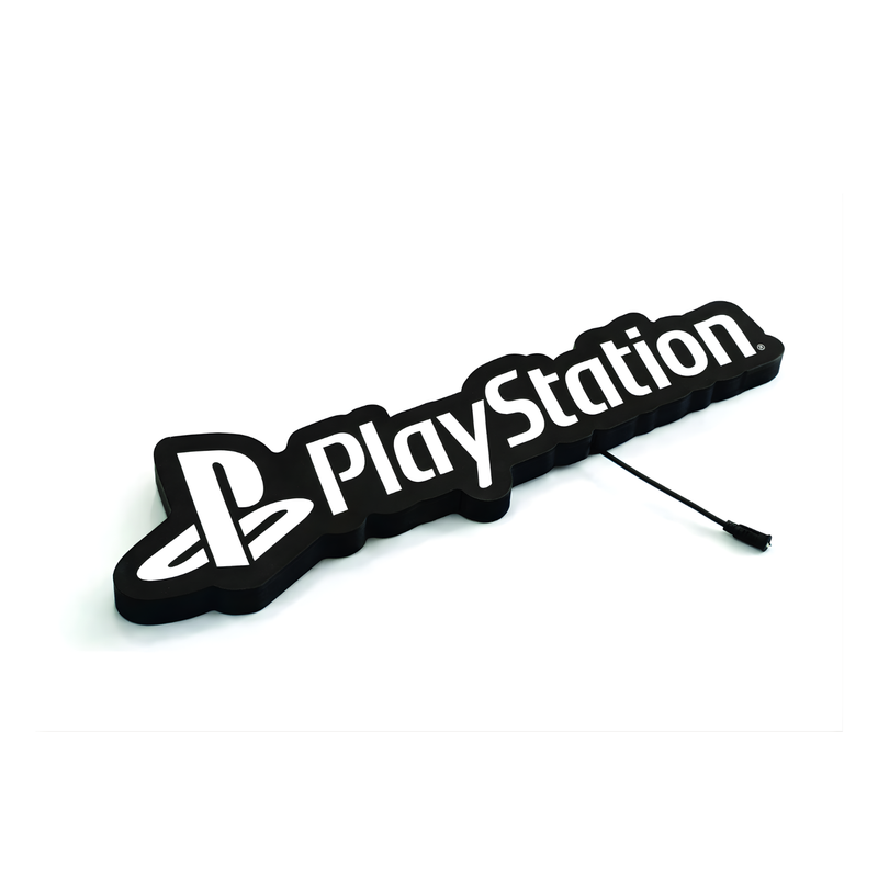 Luminoso em LED - Playstation Logo - Luminária de Parede - Decoração Gamer - 60x15cm - Fonte Bivolt