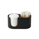 Porta Algodão e Cotonetes - Preto - Design Redondo - 12x7x7,6cm