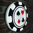 Luminoso em LED - Poker Ficha - Luminária de Parede - Display Bar - 31x31cm - Fonte Bivolt
