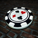 Luminoso em LED - Poker Ficha - Luminária de Parede - Display Bar - 31x31cm - Fonte Bivolt