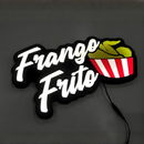 Luminoso em LED - Frango Frito - Luminária de Parede - Letreiro - Display Bar - 48x28cm - Fonte Bivolt