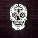 Luminoso em LED - Caveira Mexicana - Luminária de Parede - Display Bar - 30x45cm - Fonte Bivolt