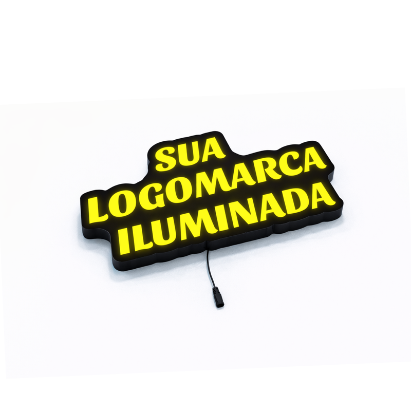 Luminoso em LED - Personalizado - Personalize sua Marca/Logo/Arte/Frase - Luminária - Ambientes Internos - Fonte Bivolt