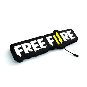 Luminoso em LED - Free Fire - Luminária de Parede - Decoração Gamer - 50x16cm - Fonte Bivolt