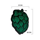 Luminoso em LED - Folha de Lúpulo - Cerveja - Luminária de Parede - Decoração - 31x45cm