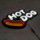 Kit Luminosos em LED - Burguer + Hot Dog - Letreiro - Luminária de Parede - Placa - Fonte Bivolt - 2 Peças