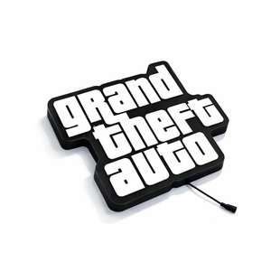 Luminoso em LED - GTA - Grand Theft Auto - Luminária de Parede - Decoração Gamer - 35x30cm - Fonte Bivolt