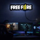 Luminoso em LED - Free Fire - Luminária de Parede - Decoração Gamer - 50x16cm - Fonte Bivolt