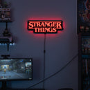 Luminoso em LED - Stranger Things Logo - Luminária de Parede - Decoração Gamer/Geek - 45x18cm - Fonte Bivolt